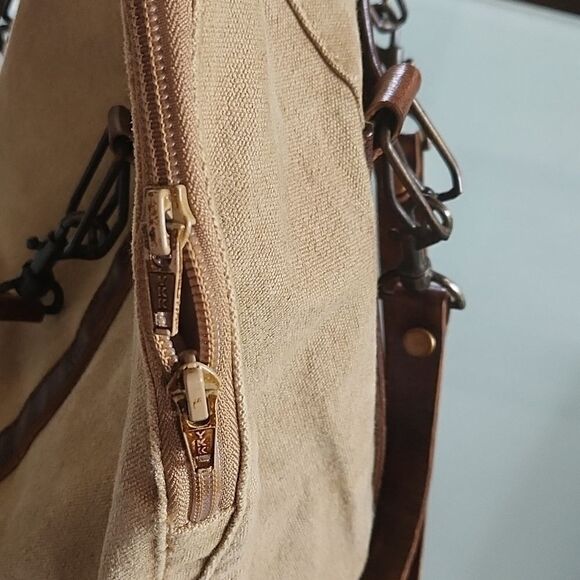 Mona B Leather and Canvas Bag - Picture 5 of 9